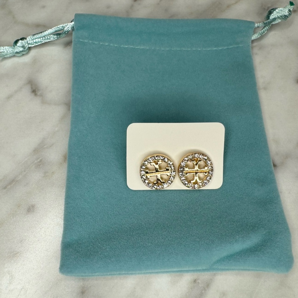 New! Tory Burch-Like Gold Reverse T Earrings OS - Picture 3 of 5